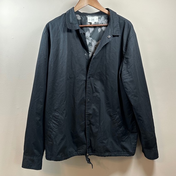 Zak Jackets & Blazers - ZAK Los Angeles XL Mens/womens Black Jacket Floral Lining Button Down